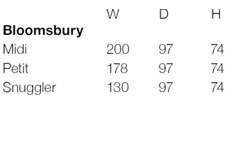 Bloomsbury Size Guide