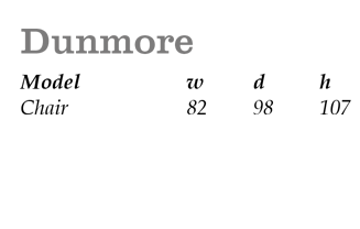 Dunmore Size Guide
