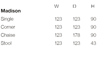 Madison Size Guide