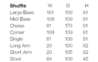Shuffle Size Guide