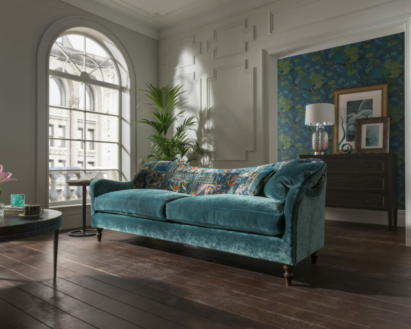 Tiffany Grand Sofa in Opium Teal